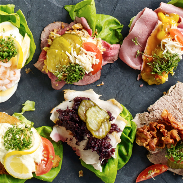 Smørrebrød m. 2 skiver pålæg